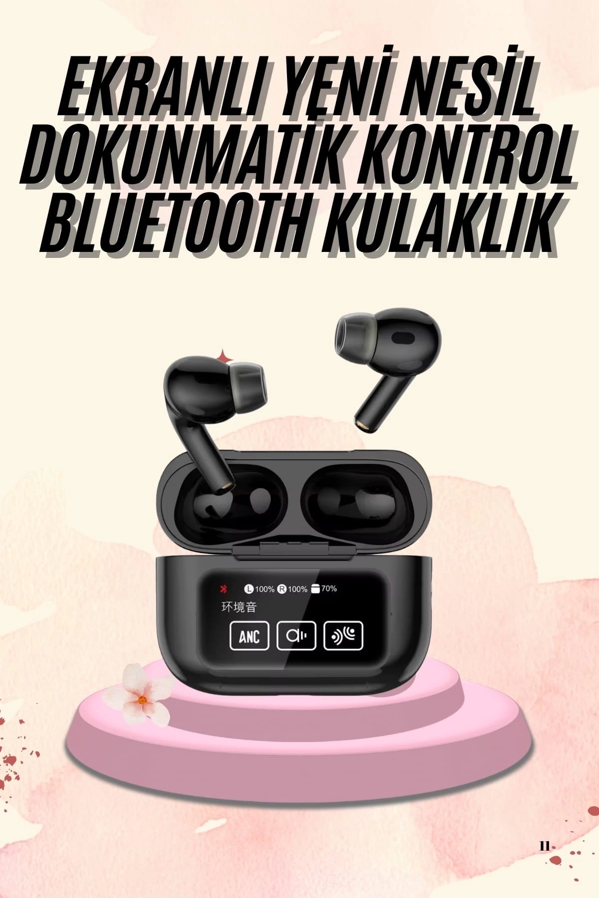 BUĞZ Yeni Nesil Pro Ekranlı Bluetooth Kulaklık 5.0 Bluetooth