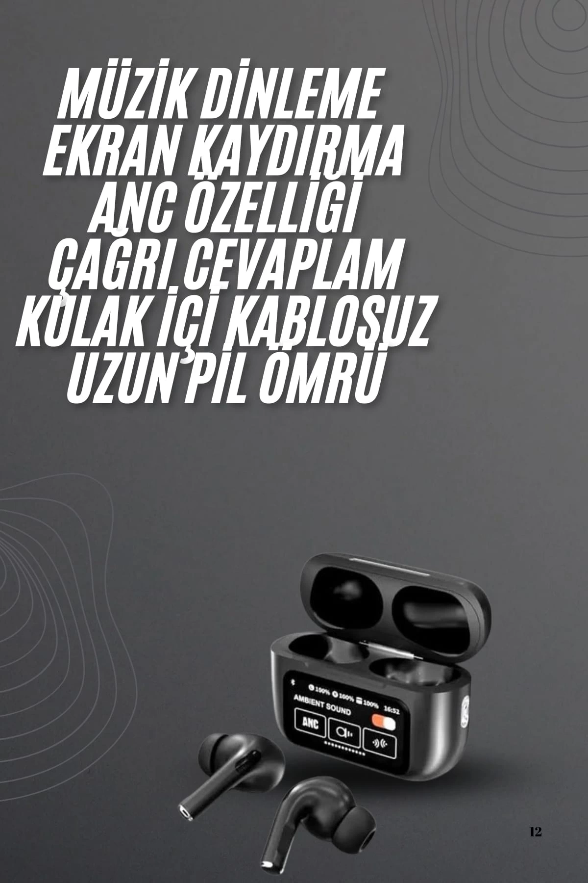 BUĞZ Yeni Nesil Pro Ekranlı Bluetooth Kulaklık 5.0 Bluetooth