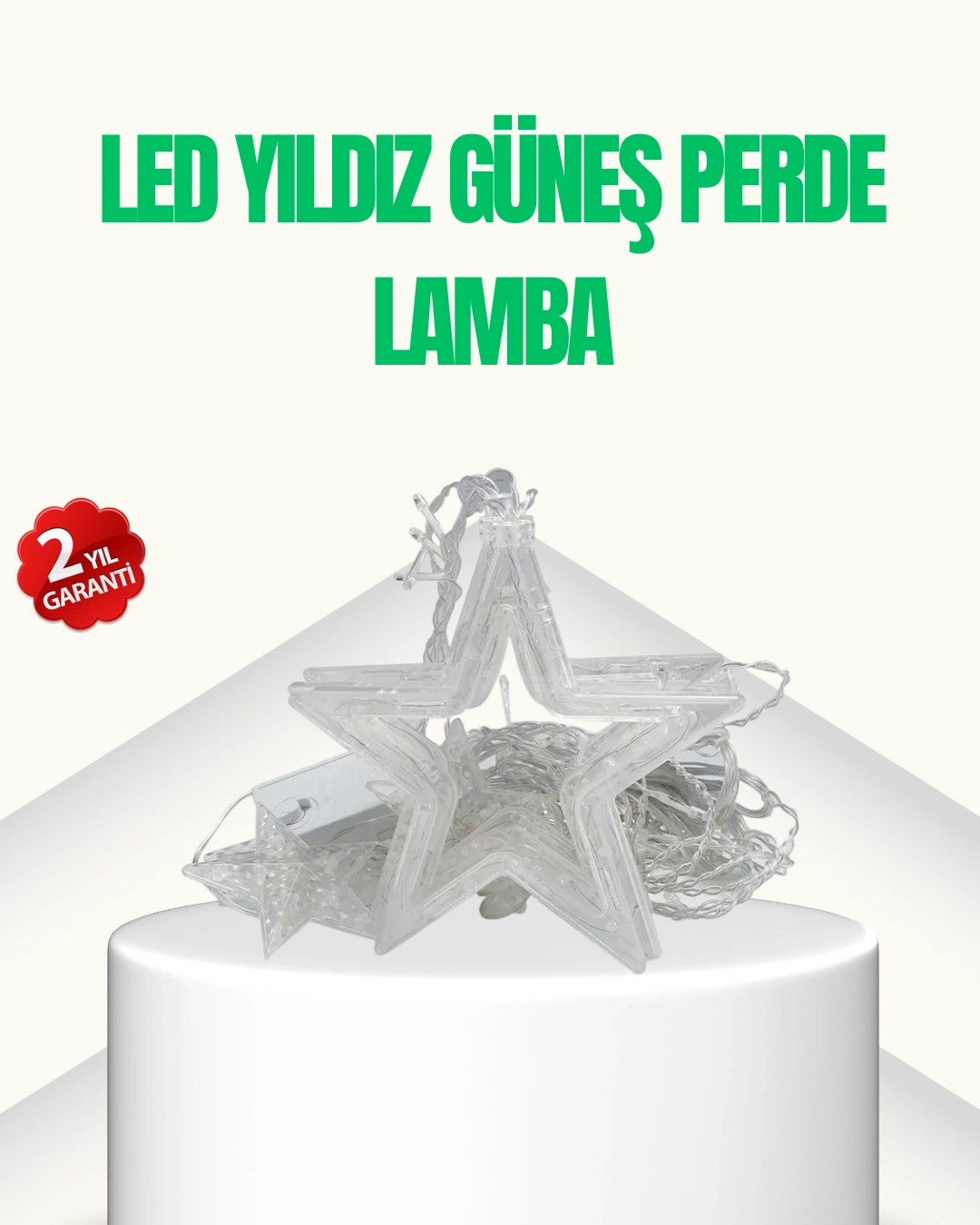 BUĞZ Yıldız Figürlü Perde Peri Led 3x3 Metre Dekoratif Işık