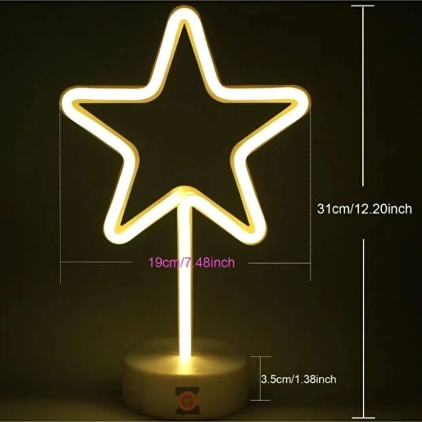 BUĞZ YILDIZ NEON LED LAMBA