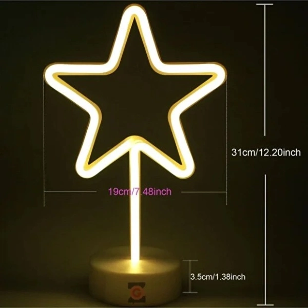 BUĞZ Yıldız Neon LED Lamba