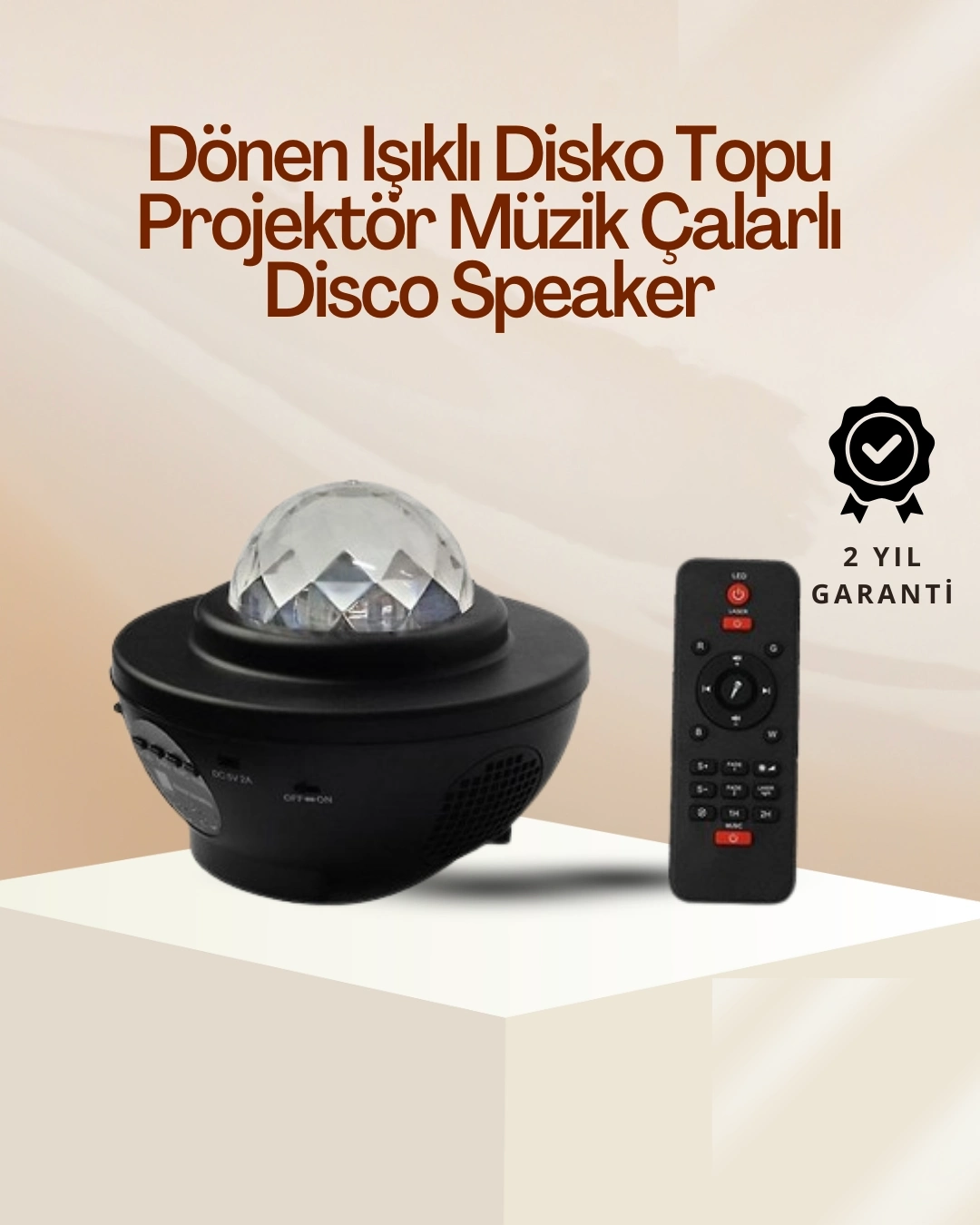 BUĞZ Yıldız & Okyanus Dalga Projektörü – Bluetooth / USB Hoparlörlü