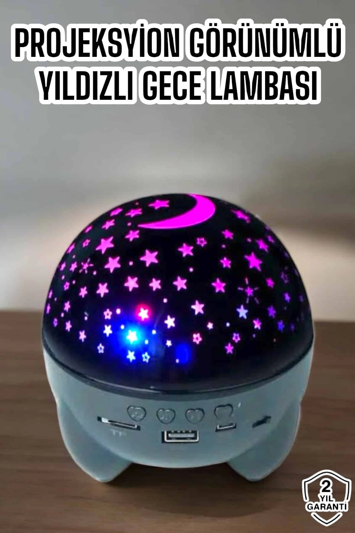 BUĞZ Yıldız Yansıtmalı Projeksiyon Gece Lambası Şarjlı Taşınabilir