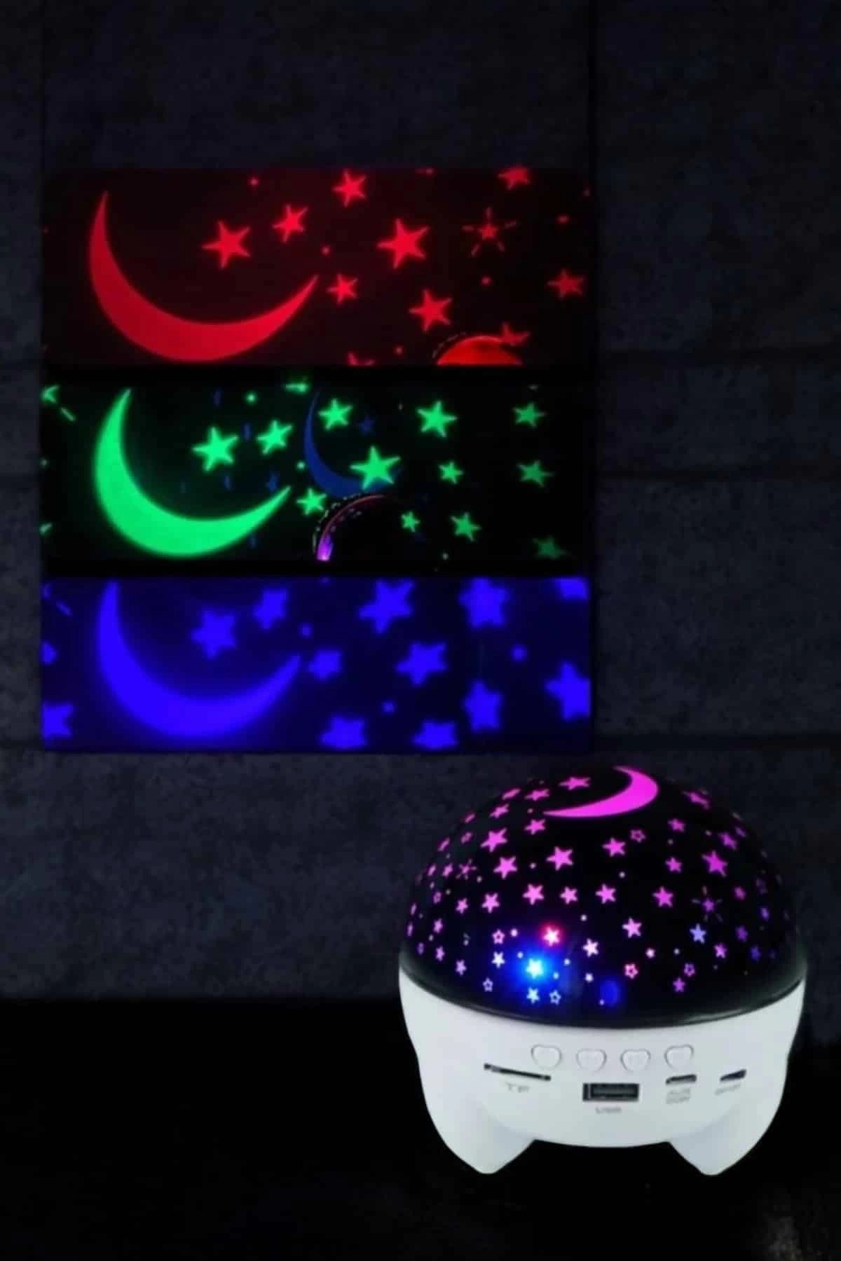 BUĞZ Yıldız Yansıtmalı Projeksiyon Gece Lambası Şarjlı Taşınabilir