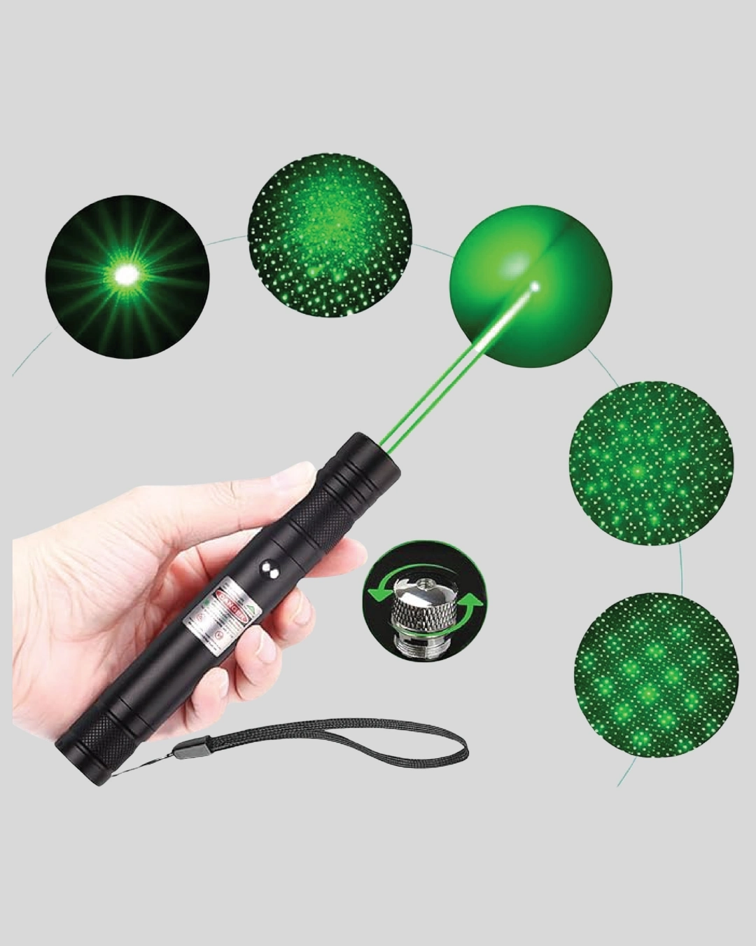 BUĞZ Yüksek Güçlü Yeşil Lazer Pointer 5000mW Şarjlı
