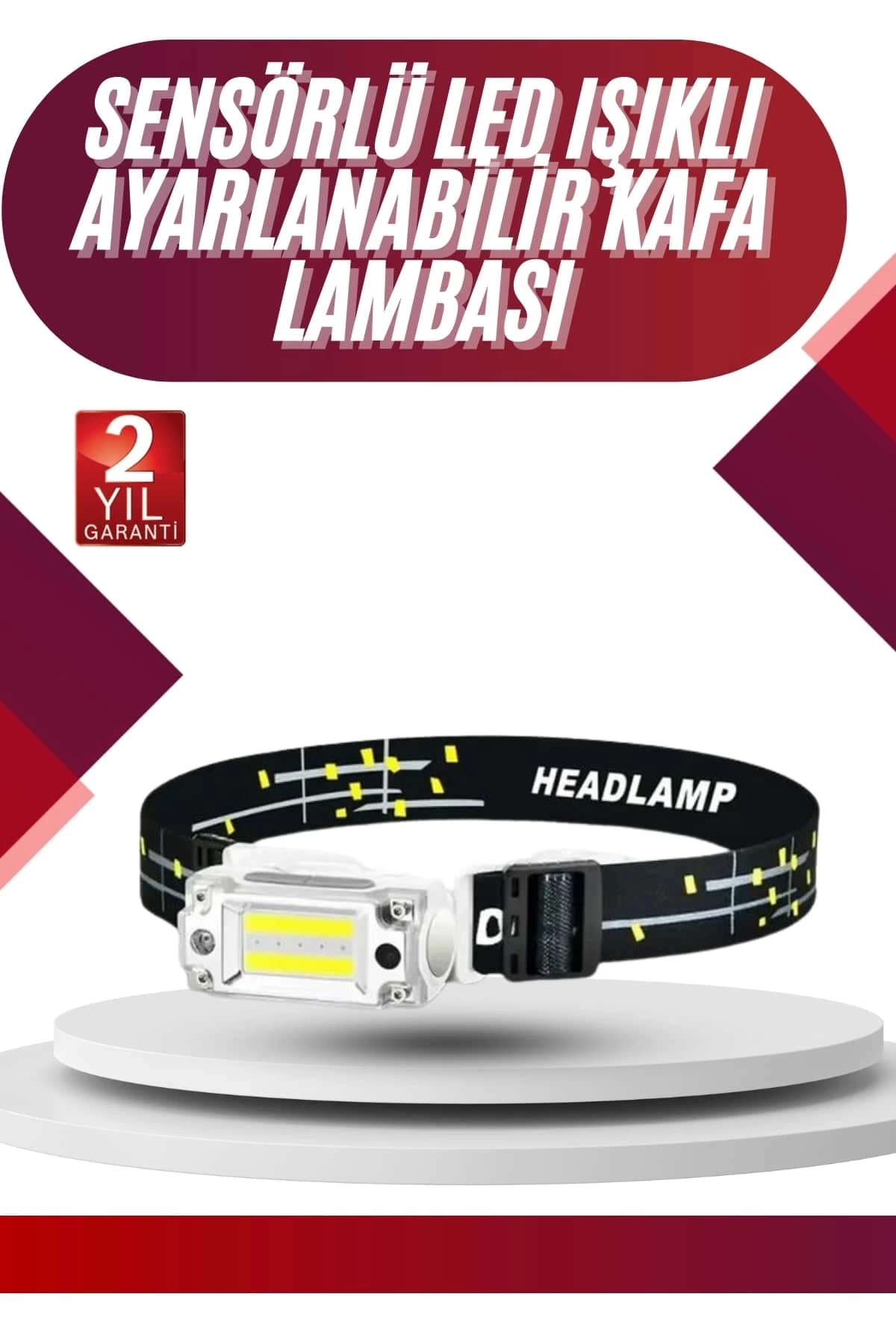 BUĞZ Yüksek Işıklı Şarjlı ve Sensörlü LED Kafa Lambası Kamp Lambası