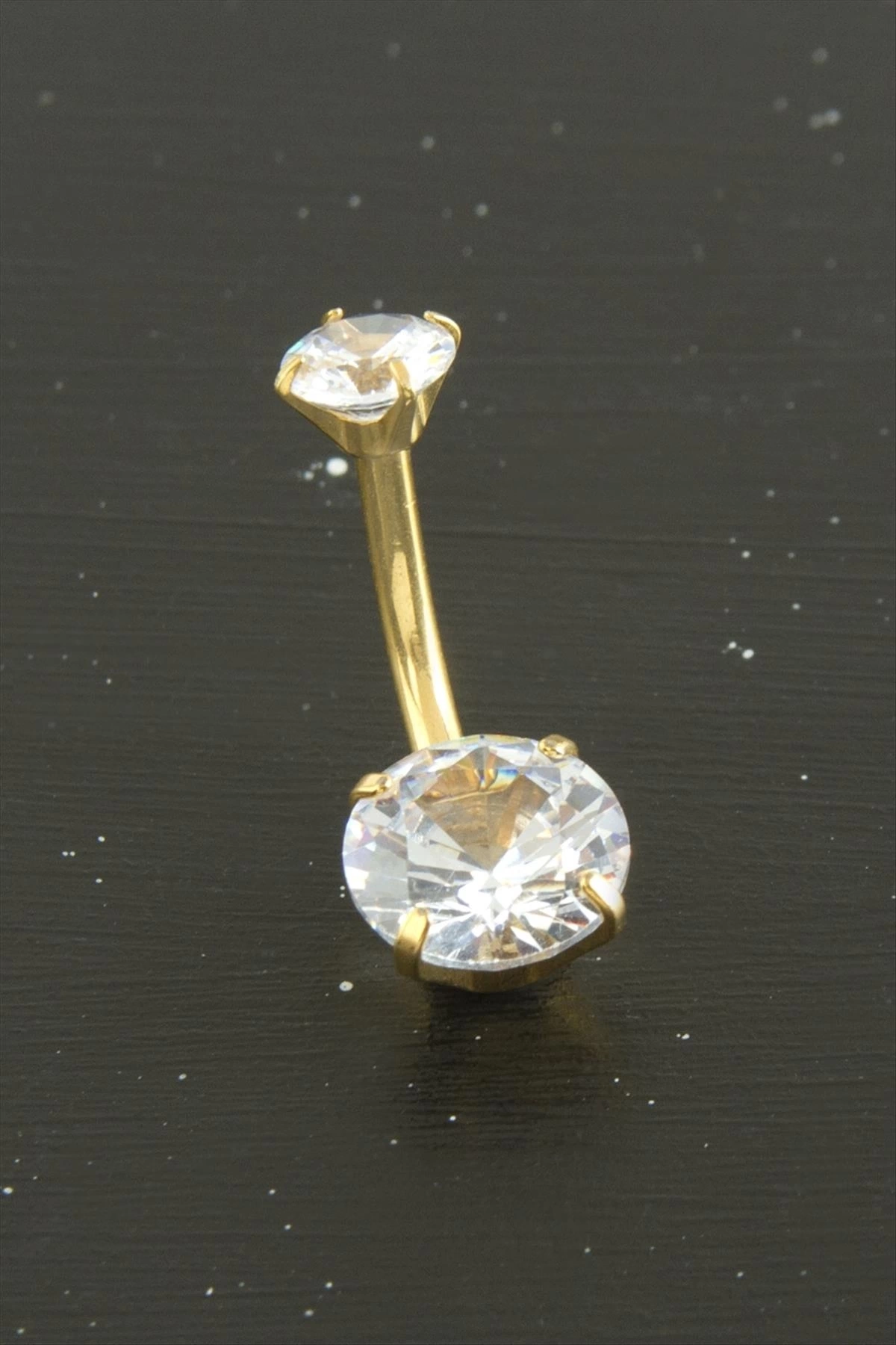 BUĞZ Yuvarlak Zirkon Taşlı Çelik Piercing 1 Adet