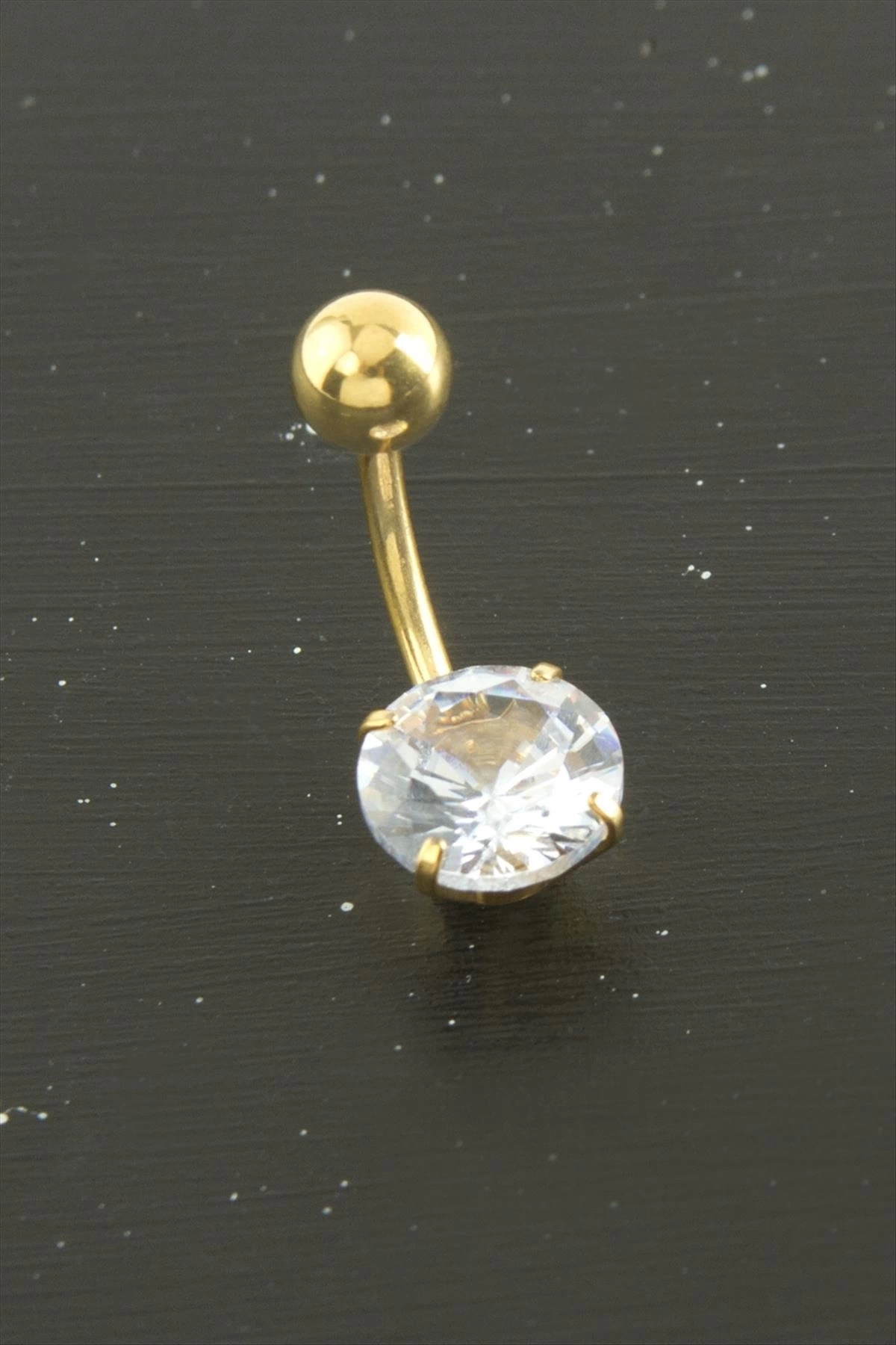 BUĞZ Yuvarlak Zirkon Taşlı Çelik Piercing 1 Adet