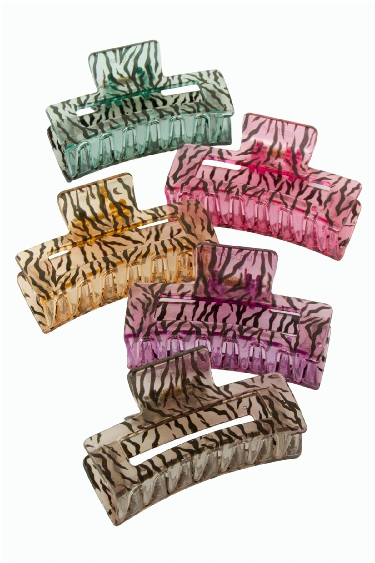 BUĞZ Zebra Desenli Dikdörtgen Mandal Toka 8 cm