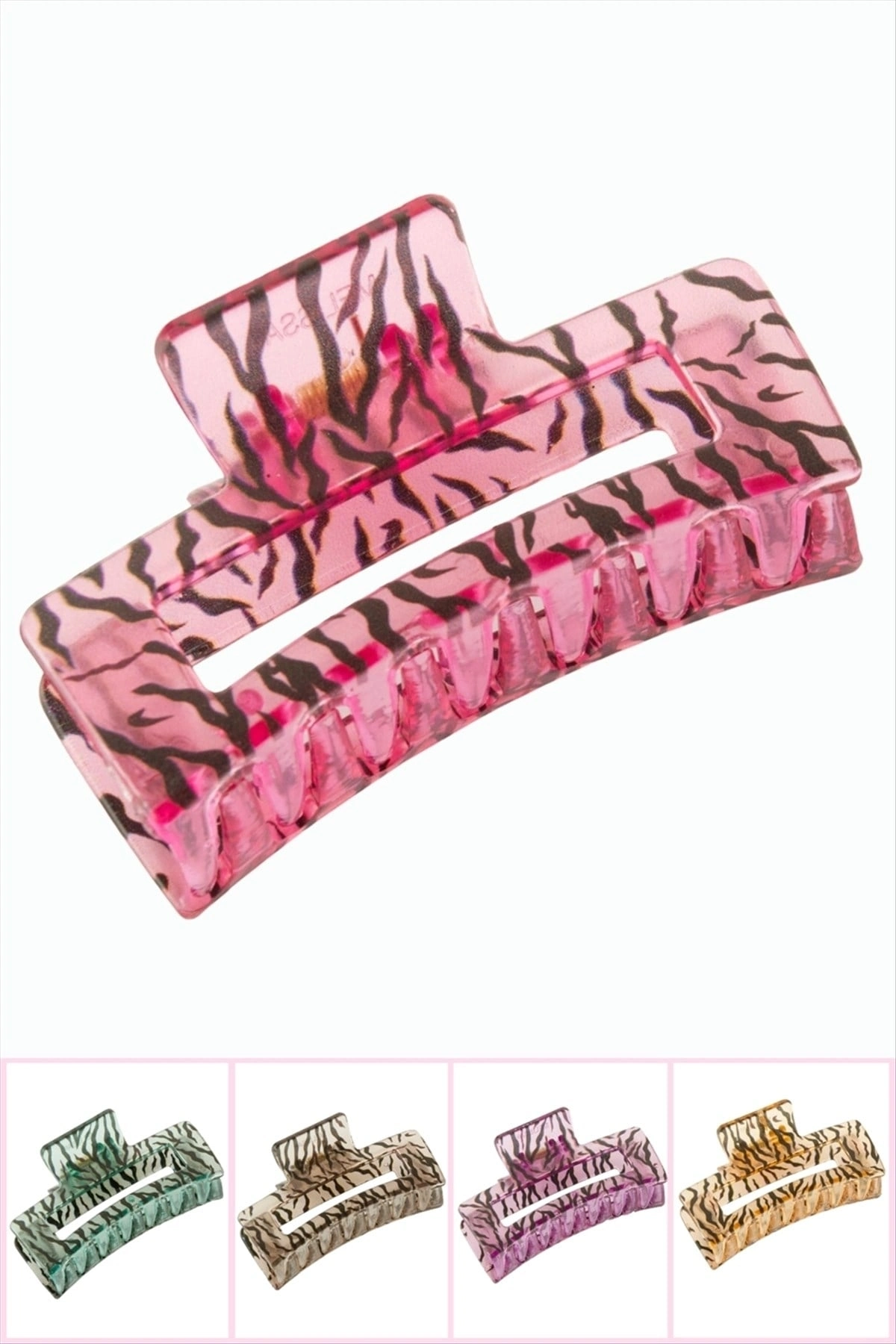 BUĞZ Zebra Desenli Dikdörtgen Mandal Toka 8 cm