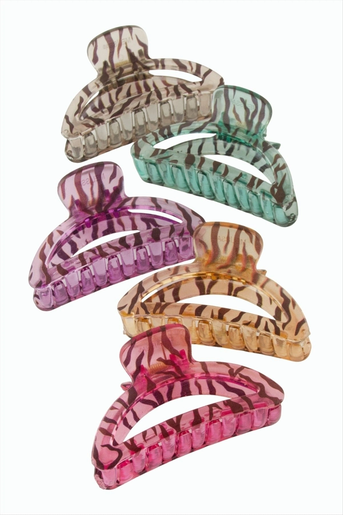 BUĞZ Zebra Desenli Oval Mandal Toka 8 cm