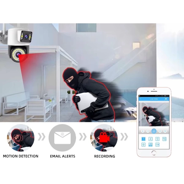 BUĞZ Çift Lensli Dış Mekan Wi-Fi Kamera BUĞZ Çift Lensli Dış Mekan Wi-Fi Kamera
