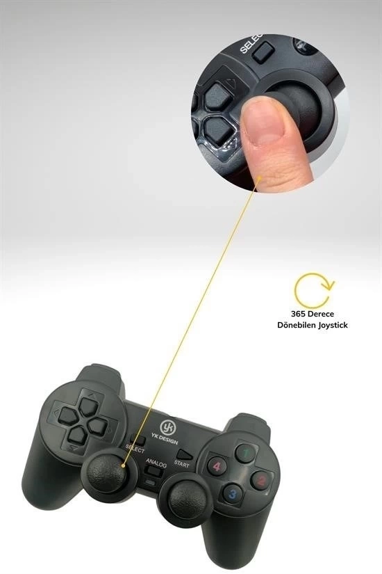 BUĞZ Çift Titreşimli Usb Kablolu Oyun Kolu Pc Uyumlu Vibration Gamepad