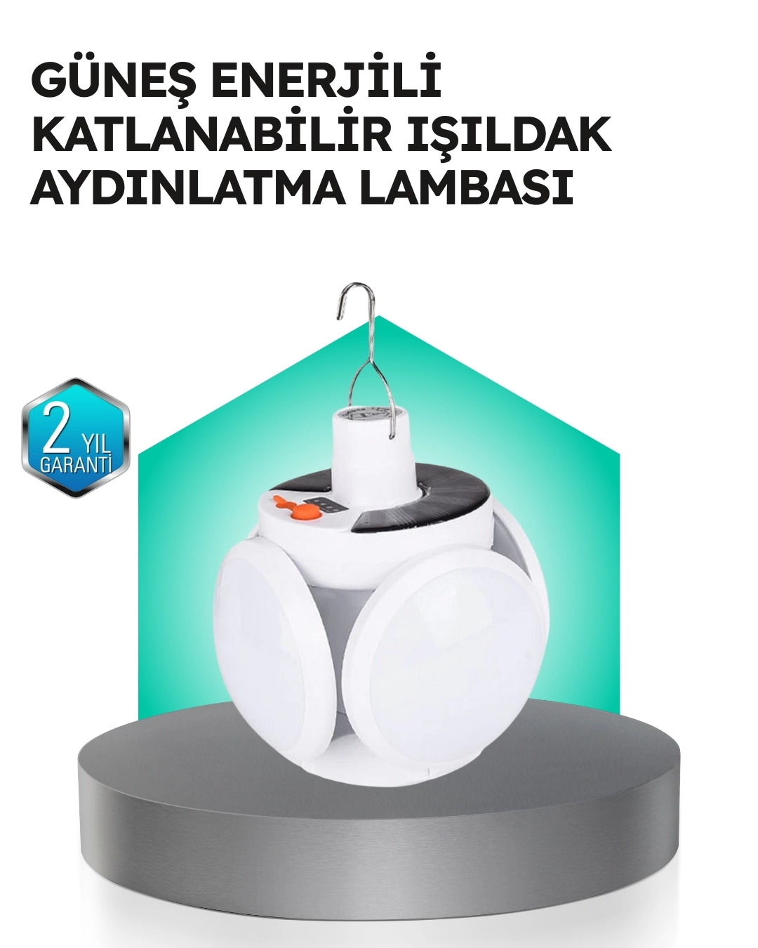 BUĞZ Pratik Katlanabilir Solar LED Aydınlatma Lambası