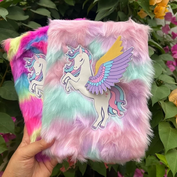 BUĞZ Unicorn Tasarımlı Peluş Hatıra Defteri BUĞZ Unicorn Tasarımlı Peluş Hatıra Defteri