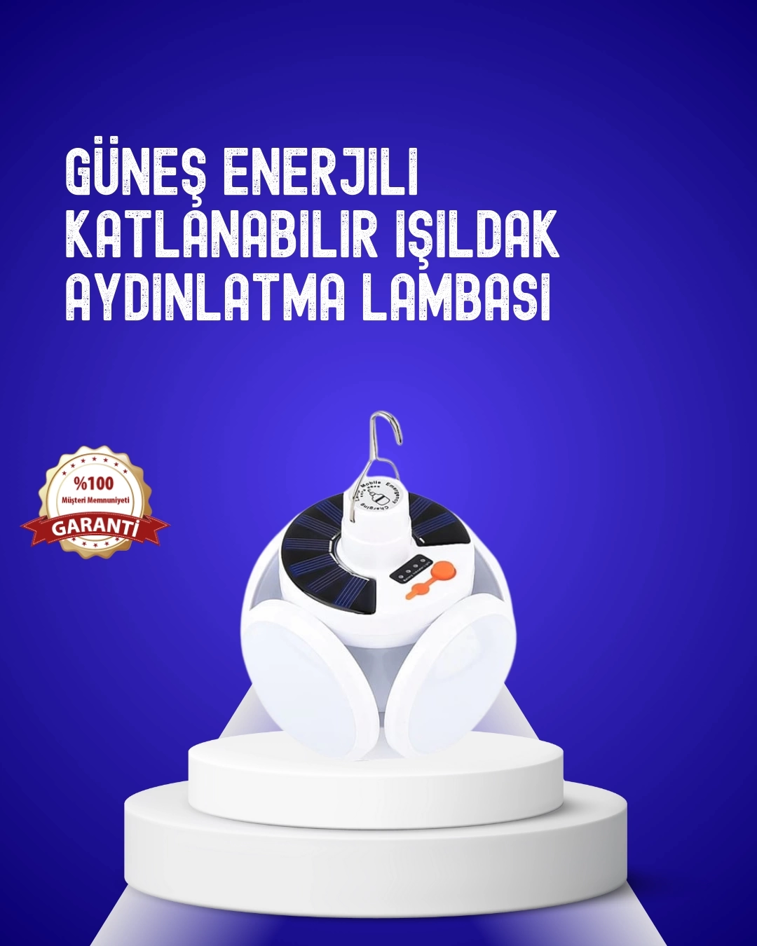 BUĞZ USB ve Solar Şarjlı Katlanabilir 5 Taraflı LED Lamba