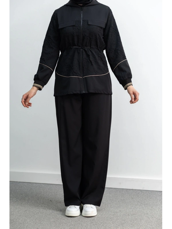 LETAFET 5042 CEKETLİ PANT. TAKIM - SİYAH