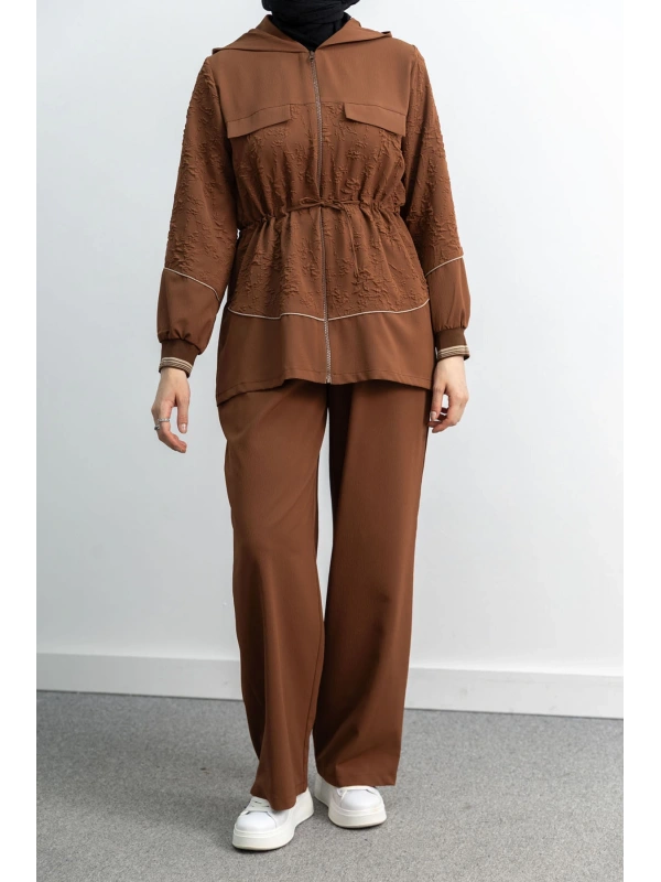 LETAFET 5042 CEKETLİ PANT. TAKIM - KAHVE