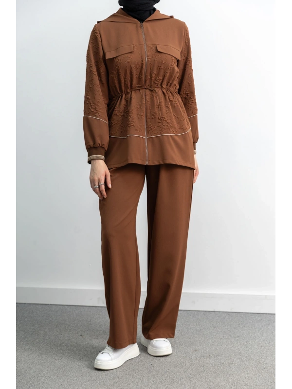 LETAFET 5042 CEKETLİ PANT. TAKIM - KAHVE