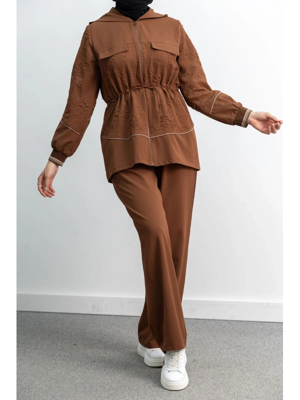 LETAFET 5042 CEKETLİ PANT. TAKIM - KAHVE