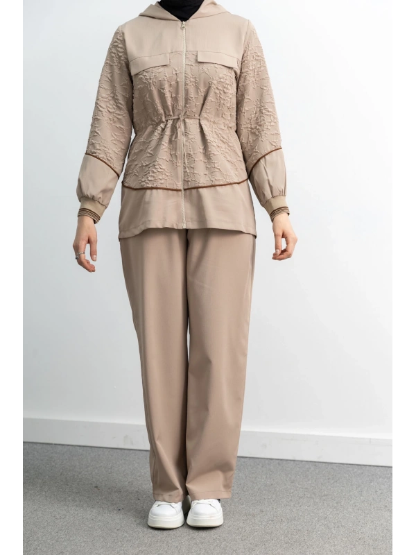 LETAFET 5042 CEKETLİ PANT. TAKIM - BEJ