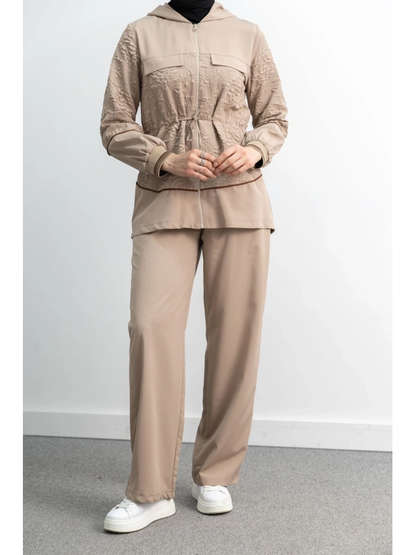 LETAFET 5042 CEKETLİ PANT. TAKIM - BEJ