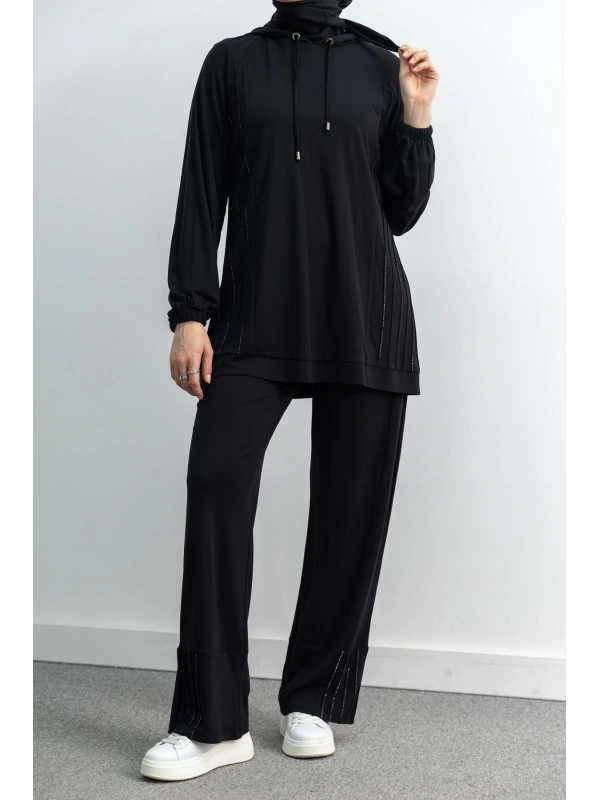 LETAFET 4068 PANTOLONLU TAKIM - SİYAH