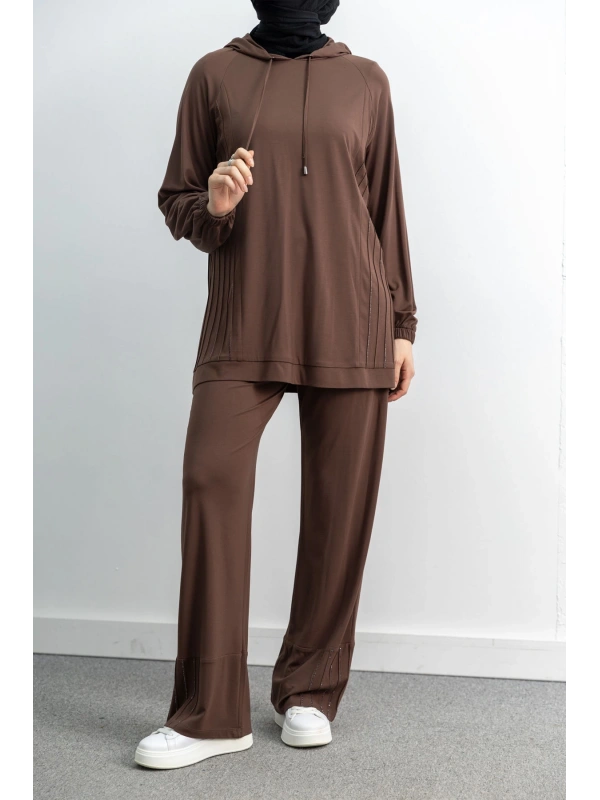 LETAFET 4068 PANTOLONLU TAKIM - KAHVE