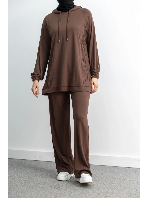 LETAFET 4068 PANTOLONLU TAKIM - KAHVE