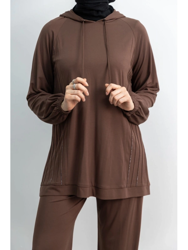 LETAFET 4068 PANTOLONLU TAKIM - KAHVE