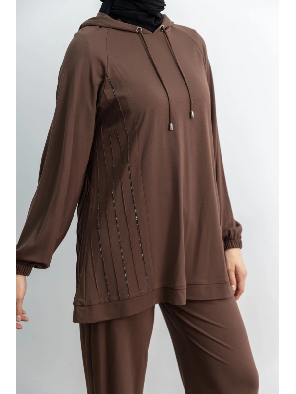 LETAFET 4068 PANTOLONLU TAKIM - KAHVE