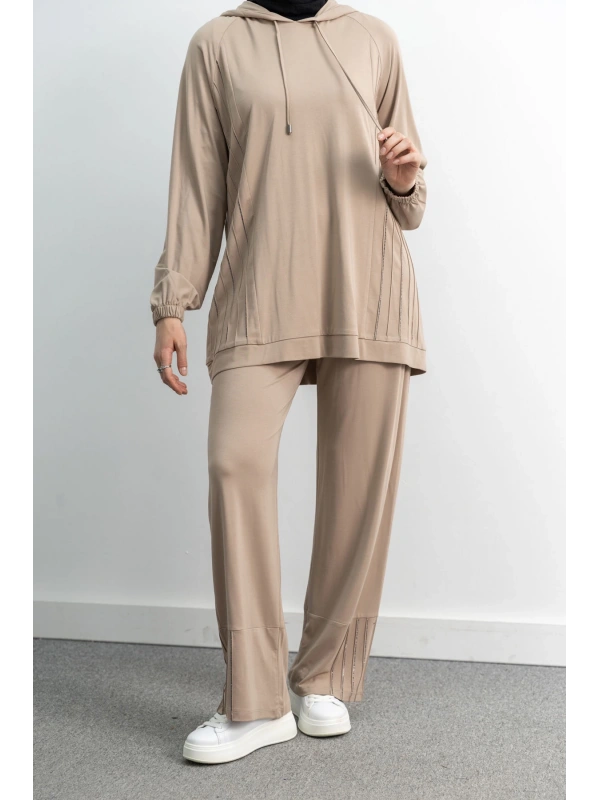 LETAFET 4068 PANTOLONLU TAKIM - BEJ