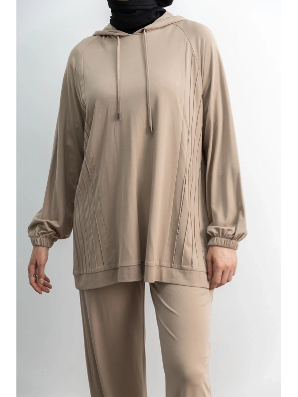 LETAFET 4068 PANTOLONLU TAKIM - BEJ