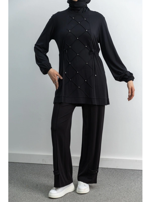 LETAFET 4033 PANTOLONLU TAKIM - SİYAH