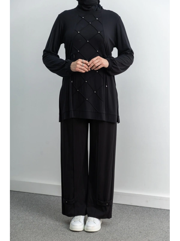 LETAFET 4033 PANTOLONLU TAKIM - SİYAH