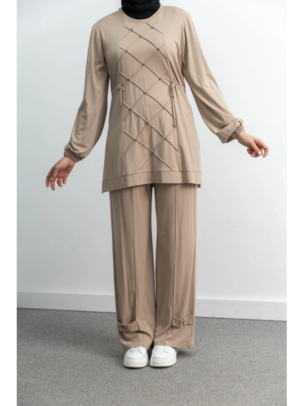 LETAFET 4033 PANTOLONLU TAKIM - BEJ