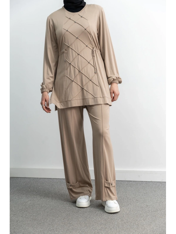 LETAFET 4033 PANTOLONLU TAKIM - BEJ