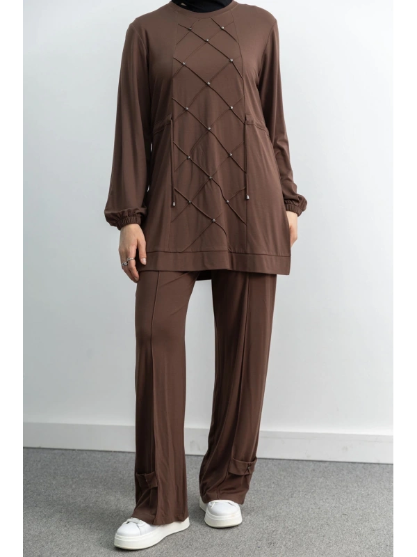 LETAFET 4033 PANTOLONLU TAKIM - AÇIK KAHVE