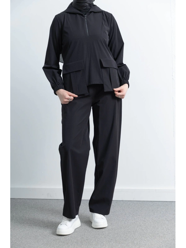 LETAFET 4074 PANTOLONLU TAKIM - SİYAH