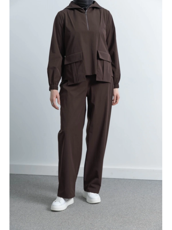 LETAFET 4074 PANTOLONLU TAKIM - KAHVE