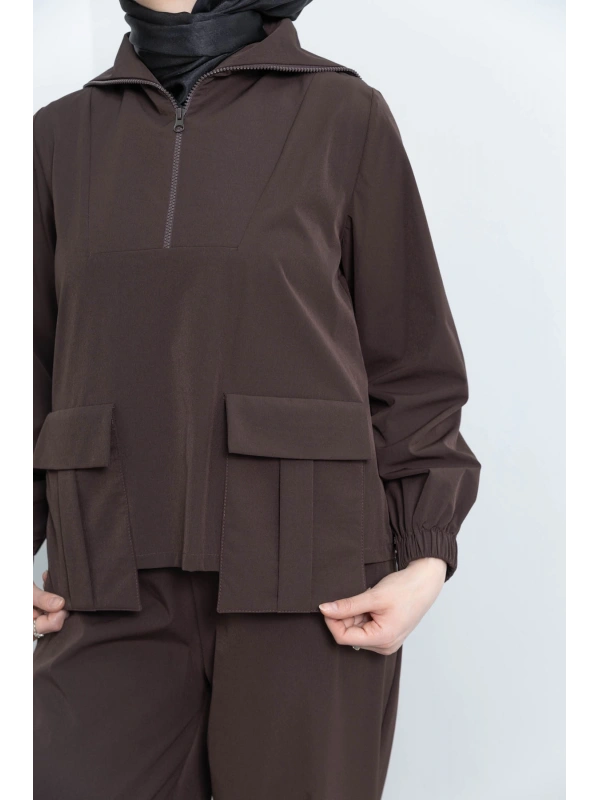 LETAFET 4074 PANTOLONLU TAKIM - KAHVE