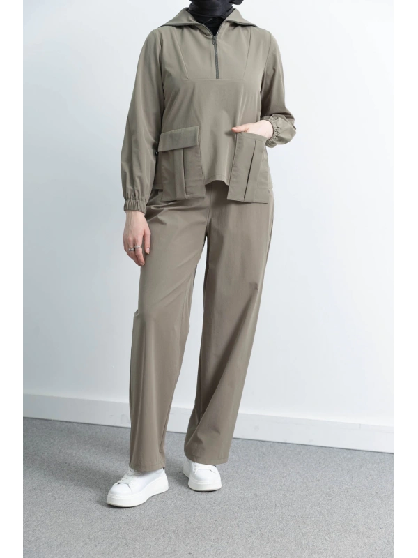 LETAFET 4074 PANTOLONLU TAKIM - HAKİ