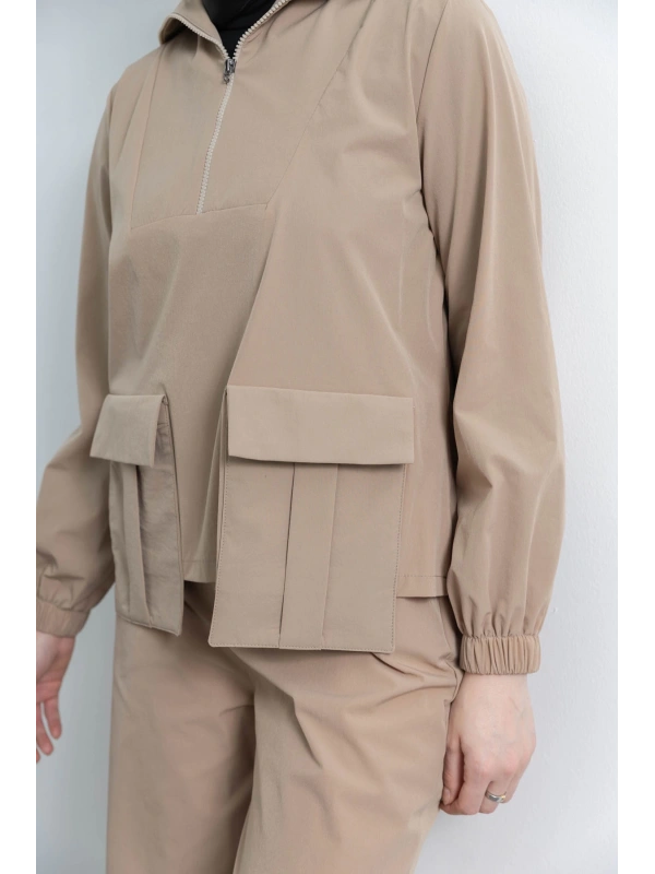 LETAFET 4074 PANTOLONLU TAKIM - BEJ