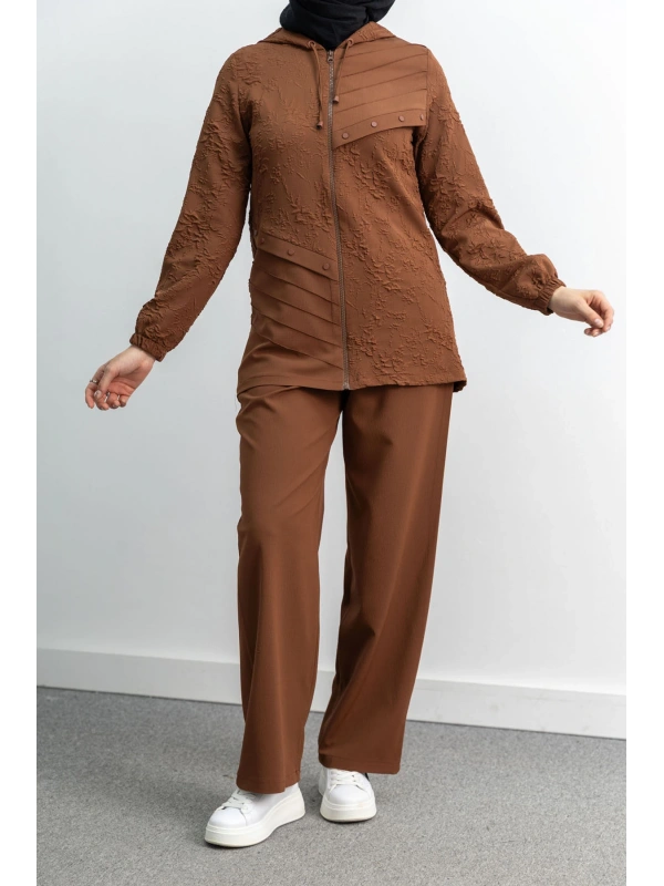 LETAFET 5043 CEKETLİ PANT. TAKIM - KAHVE