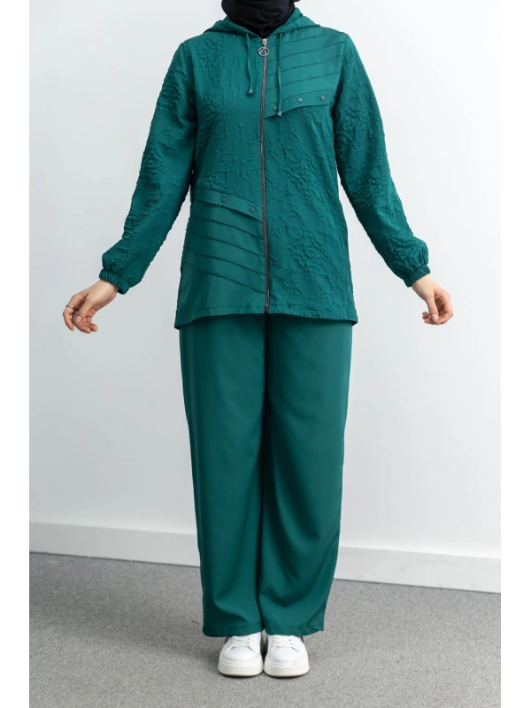 LETAFET 5043 CEKETLİ PANT. TAKIM - ZÜMRÜT