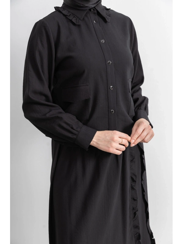 FIRFIR DETAYLI ETEK TAKIM - SİYAH