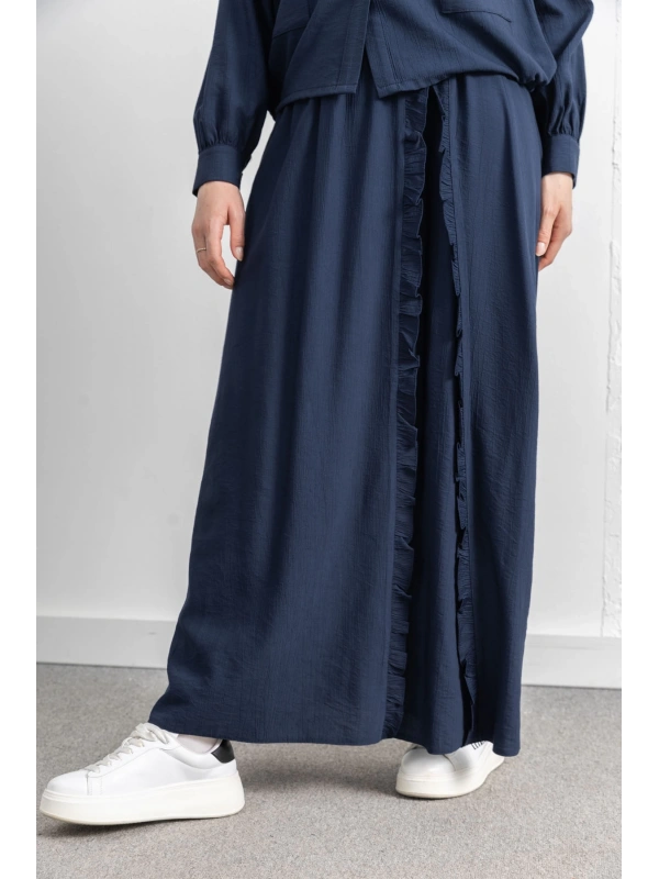 FIRFIR DETAYLI ETEK TAKIM - LACİVERT