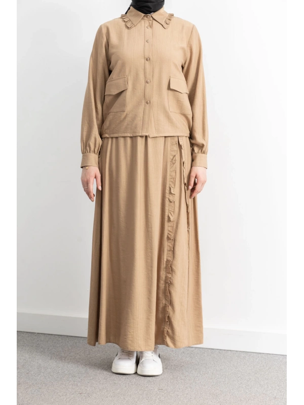 FIRFIR DETAYLI ETEK TAKIM - CAMEL