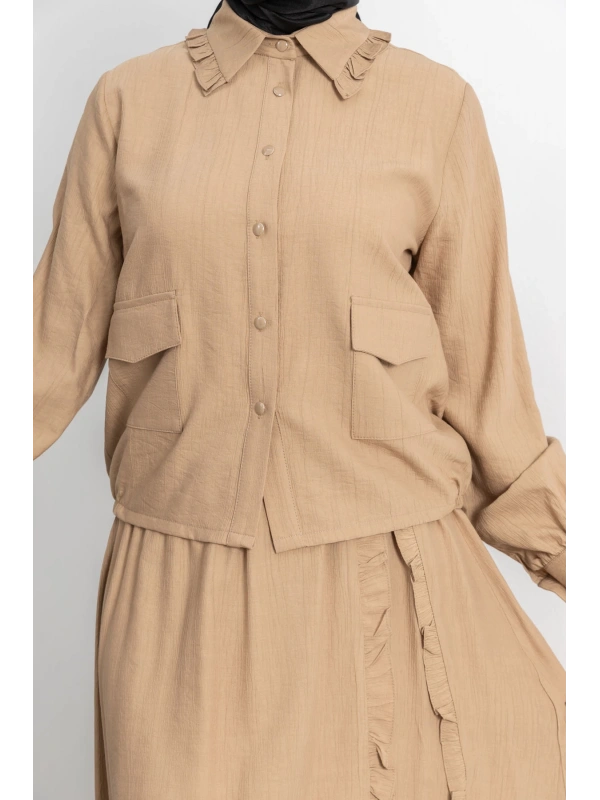 FIRFIR DETAYLI ETEK TAKIM - CAMEL