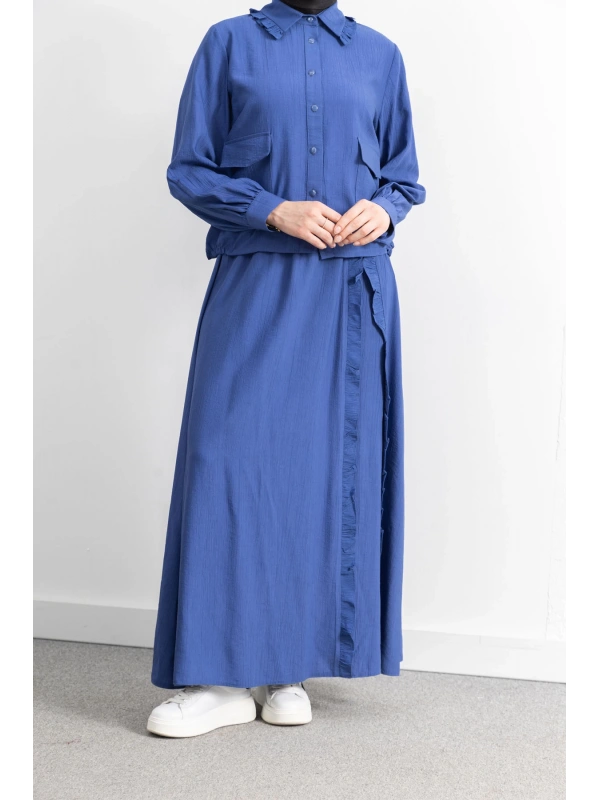 FIRFIR DETAYLI ETEK TAKIM - İNDİGO